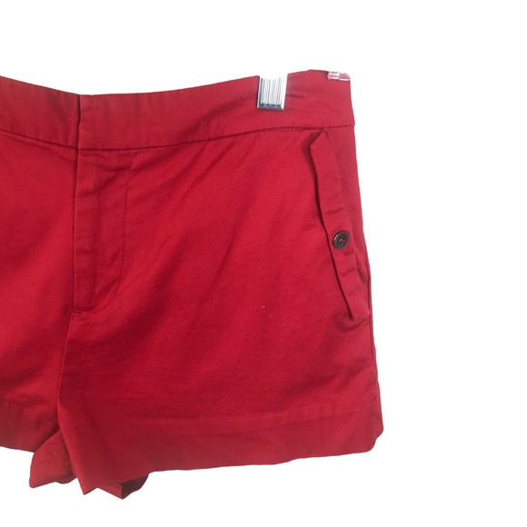 Kate Spade Saturday Women's Chino Shorts Red Cotton Stretch Flat Front Sz 2 - Picture 5 of 14